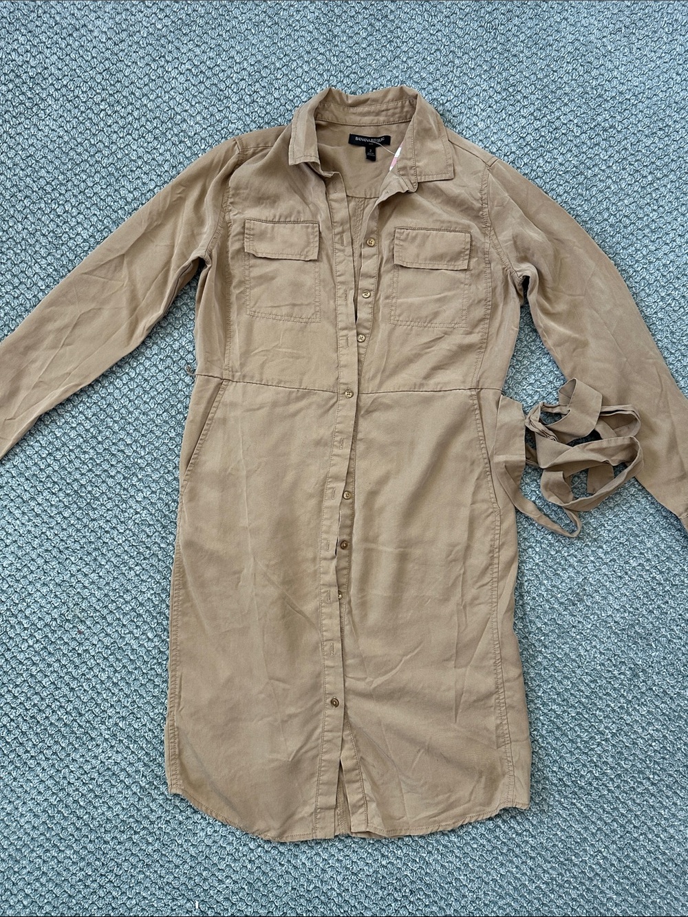 Banana Republic Tan Long Sleeve Dress